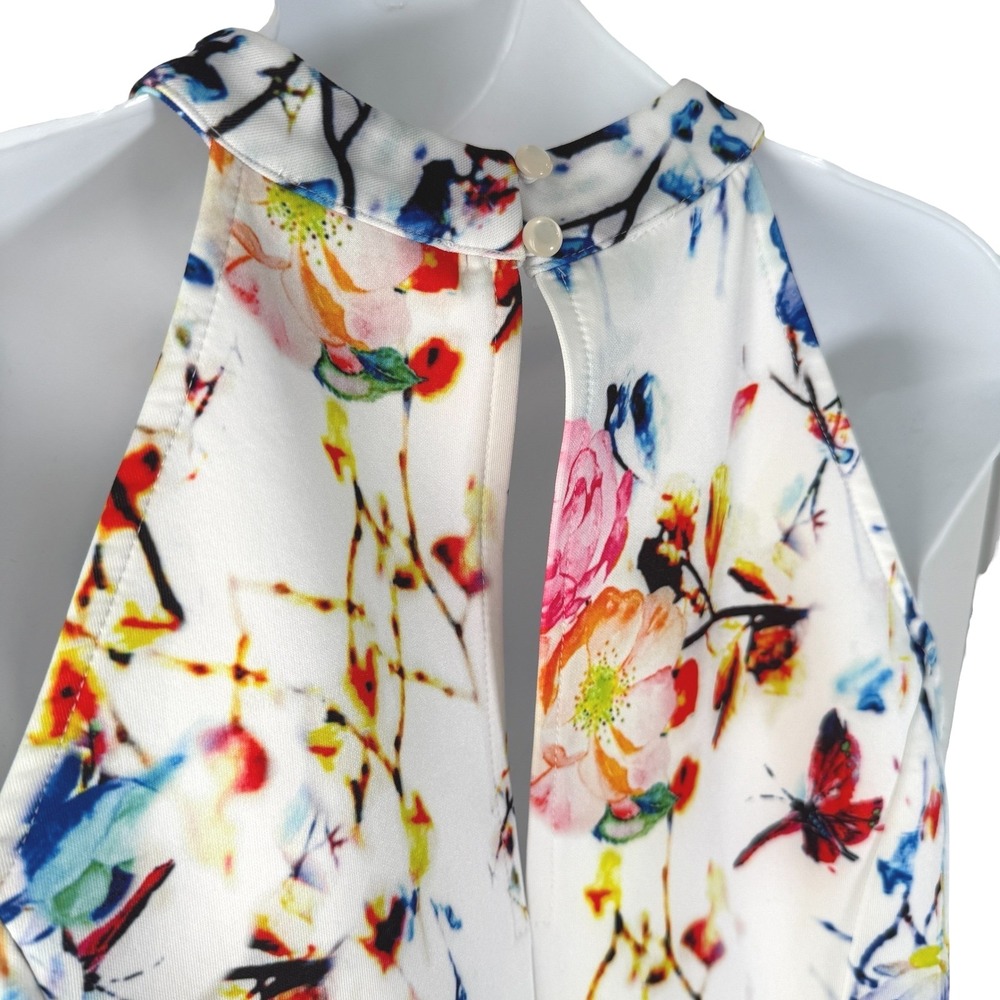 VENUS Wonens Floral Halter‎ Sheath Dress Medium Garden Party Chic Resortwear - Picture 9 of 16